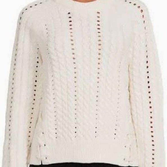 NWT Derek Lam 10 Crosby Atiana side Lace-Up Wool Cable Sweater Size X-Sm… - Picture 4 of 9